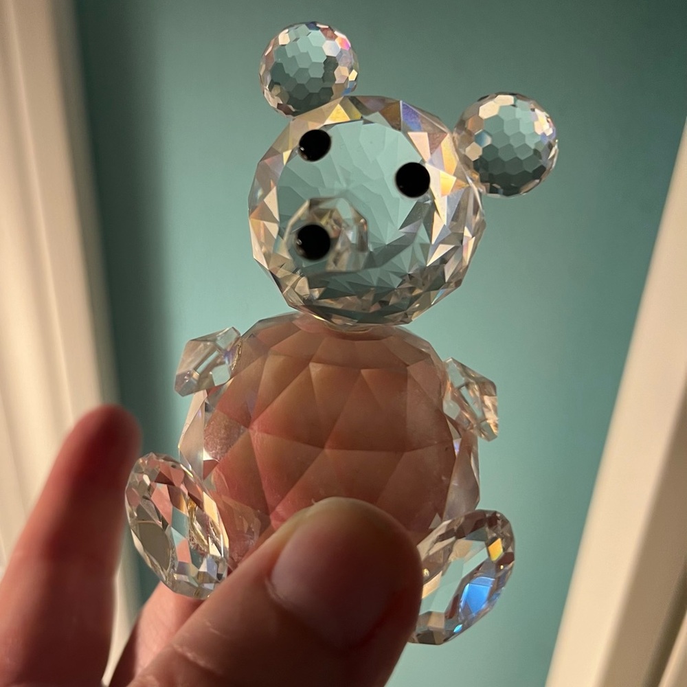 Swarovski Retired Crystal Teddy Bear 3”H x 2”W (Larger Size)